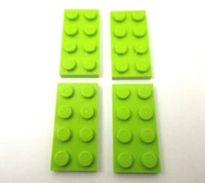 LEGO x4 Lime Plate 2x4 Réf 3020 - Imagen 1 de 1