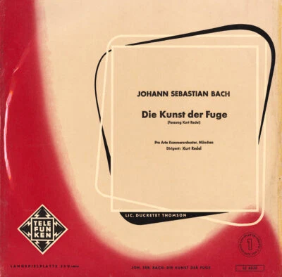 2LP Set BACH Die Kunst der Fuge REDEL Pro Arte Munich ChO Telefunken LE-6535/6 - Image 1 of 3