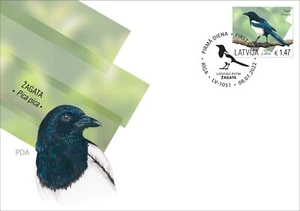 Latvia , Lettland the birds of the year 2022 hiccup  and  the chaffinch FDC - Picture 1 of 2
