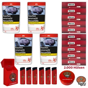4x JPS John Player Special Volumentabak Zip Bag à 95g, West Hülsen, Zubehör