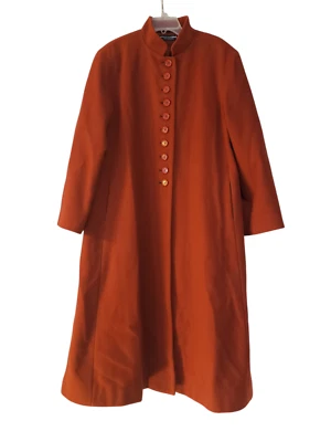 Benard Holtzman Womens Long Coat  L Button Pockets Long Sleeve Stand Up Collar - Image 1 of 4