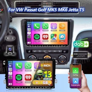 DAB+ Android 13 Apple Carplay Autoradio GPS for VW Golf 5 6 Touran GPS Kam 2*USB - Bild 1 von 7