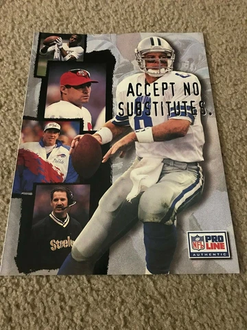 Vintage 1990s STARTER Poster Print Ad EMMITT SMITH TROY AIKMAN JIM KELLY COWHER Cover
