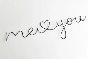ME LOVE YOU wire sign/Valentines sign/art wire/love sign/love wire word - Picture 1 of 5