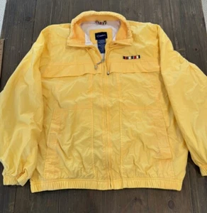 Chaqueta cortavientos Catalina vintage para mujer L 12/14 dorada amarilla bordada - Imagen 1 de 14