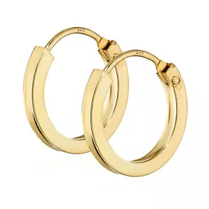Paar (2Stück) Creolen 585 echt Gold Ohrringe Herren Männer Damen 12mm OK34 - Bild 1 von 3