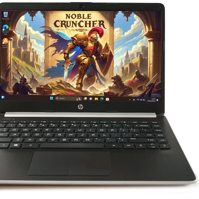 Fast HP Laptop AMD Procesor 14" HD 128GB SSD Win11 Cheap 8GB RAM Computer - Image 1 of 4