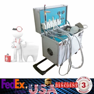 Portable Dental Delivery Unit with Air Compressor Handpiece Kit 4 Hole Suction - Picture 1 of 12