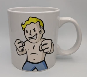 2016 Fallout Vault Pip Boy Just Funky 20oz Coffee Mug Cup Fists Large White - Picture 1 of 6