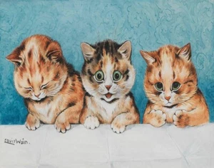 Louis William Wain Din Din Please Canvas Print 16 x 20 - Picture 1 of 4