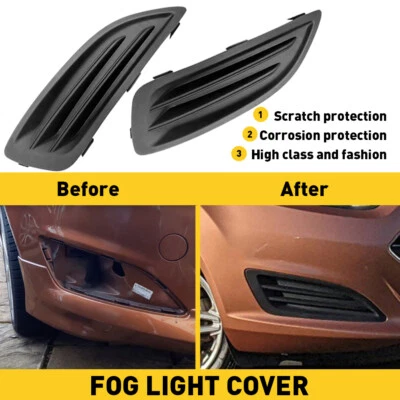 2PCS For 2014-2019 Ford Fiesta Front Bumper Insert Fog Light Cover Left & Right — 第 1/4 张图片