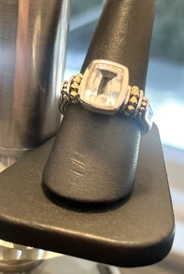 Лагос Caviar белый топаз 18K золото серебро кольцо 9 - Изображение 1 из 4