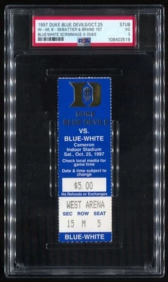 Shane Battier & Elton Brand 1st Blue/White GM Debut @ Duke - PSA Ticket 1997 - Image 1 of 2