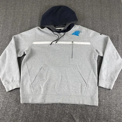 Nike NFL Carolina Panthers Hoodie XL Gray Navy Pullover Sweatshirt Men’s - Image 1 of 4