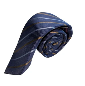 Gent's CHARLES TYRWHITT Classic Blue & Olive Textured STRIPED Silk Tie *BNWT* - Picture 1 of 11