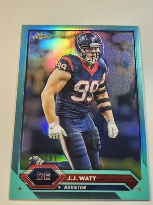 2023 Topps Composite - Topps Chrome J.J. Watt #47 Aqua Refractor/199 Foto 1 de 2