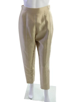 Pantalones de vestir al tobillo Worth beige mezcla de lana de seda gancho y ojo talla 2 Foto 1 de 4