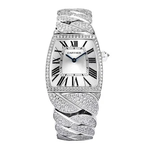 Cartier La Dona de Cartier Uhr 29 mm Silber Römische Ziffern Zifferblatt Weißgold - Bild 1 von 10