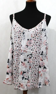 Torrid Damen Gr. 3 weiß Patchwork Blumen Viskose Cami Tank Top ärmellos - Bild 1 von 6