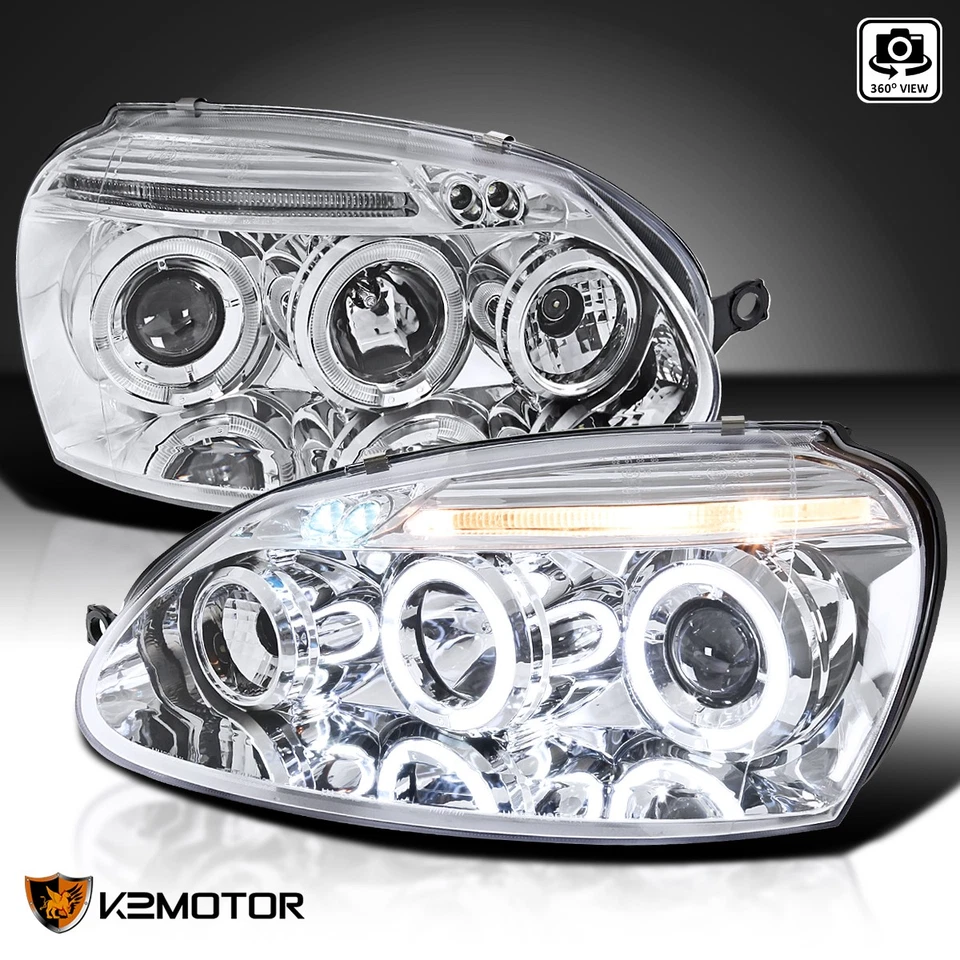 Fits 2006-2010 Volkswagen MKV Golf Jetta Rabbit LED Halo Projector Headlights Foto 1 de 4