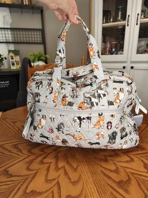 Vera Bradley Grand Traveler 随身包 狗展 灰色 14 x 20 #9981K — 第 1/4 张图片