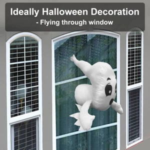 2PCS Halloween Window Ghost Flying Ghost Broken Window Crashing Ghost Decor Prop - Picture 1 of 8