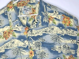 Camisa Big Dog Para Hombres 4XL Aloha Palmeras Hawaianas Barcos de Playa Hisbiscus Perros - Imagen 1 de 7