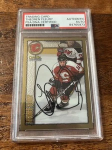 Theoren Fleury Signed O Pee Chee Chrome Card Psa Dna Coa Slab Flames Autographed - Picture 1 of 2