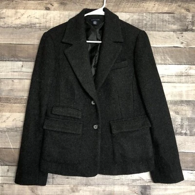 Chaqueta Blazer Tommy Hilfiger Trabajo Dos Botones Mezcla Lana Mujer Talla M Gris Foto 1 de 4