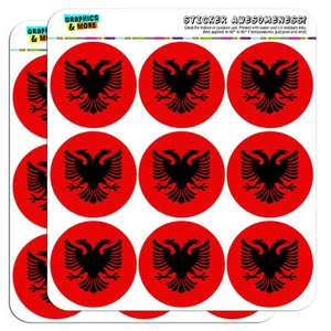 Albanian National Country Flag 2" Scrapbooking Crafting Stickers - Picture 1 of 1