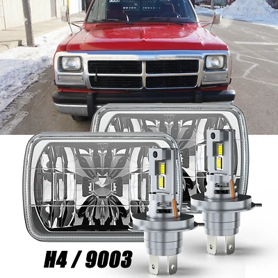 Par de faros LED 5x7 7x6" haz alto/bajo para Dodge D150 D250 1993 1981-1992 Foto 1 de 4