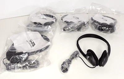 Cyber Acoustics Stereo Headphones ACM-70 Black Set of 5 NEW