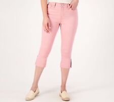 Laurie Felt Tall Wave Denim -Pocket Capri Zipper Detail Women's Pants Sz Pink