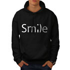 Wellcoda Smile Blink Face Mens Hoodie, Cute Joke Casual Hooded Sweatshirt