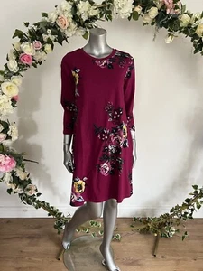 JOULES Layla Dress Womens Size 6 & 10 Berry Floral A Line Jersey Cotton NEW OA33 - Picture 1 of 24