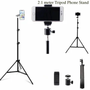 2 M Heigth Aluminum selfie Tripod with 1/4 Screw for Gopro Phone Live Ring Light - Picture 1 of 3