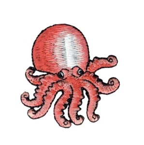 Iron on patch applique Octopus - Coral Measures 2" x 2" - Picture 1 of 1