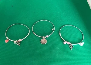 3 x METALL STRETCH ARMBAND PACK KOSTÜM SCHMUCK SIEHE FOTOS - Bild 1 von 5