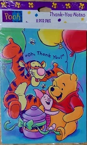 Tarjetas de agradecimiento de colección Winnie the Pooh Piglet and Tigger 1994 nuevas de colección Disney - Imagen 1 de 2