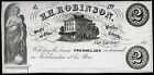 1850'S H.H. Robins, New London Butler County Ohio $2 Obsolete Note Crisp Cu