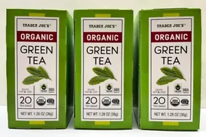 2 x 3 Boxen Trader Joe's Bio Grüntee 1,28 Unzen Gesamt 120 Beutel Schneller Versand - Bild 1 von 3