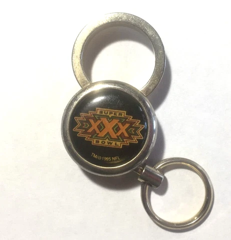 NFL 1996 Super Bowl 30 XXX 3" KEY RING Dallas Cowboys vs. Pittsburgh Steelers Cover