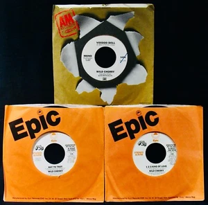 WILD CHERRY ~ 3 Soul & Funk Promo 45's~Hot To Trot~Voodoo Doll~123 Kind Of Love - Imagen 1 de 2