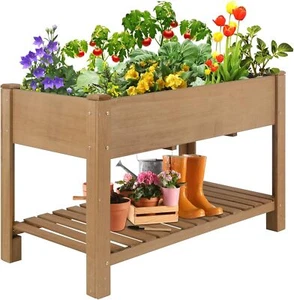 Petscosset 46.65''L Raised Garden Bed Wooden Elevated Planter Box with Legs - Picture 1 of 6