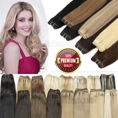 Double Weft Hair Extensions Human Hair Sew in Weave Remy Hair BalayageBlonde100g - Image 1 of 4