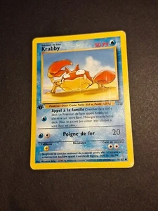 ÉDITION 1 Carte Pokémon Krabby 51/62 Wizards Fossile Français - Picture 1 of 14