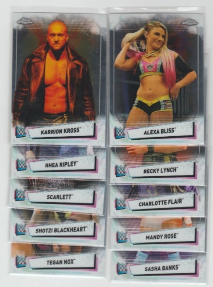 2021 Topps Chrome WWE Base Set 1-100 Becky Lynch Alexa Bliss AJ Styles Roman - Image 1 of 2