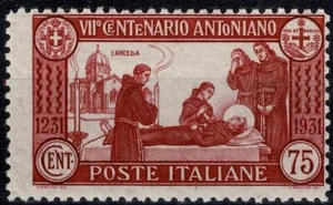 1931 REGNO D'ITALIA 7° CENT. MORTE S. ANTONIO 75 CENT DENTELLATO 12 MNH MF109508 - Picture 1 of 2