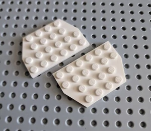 LEGO Flügelplatte Platte 2 stk. Weiß 4x6 White Wedge Plate 32059 A067 - Picture 1 of 1