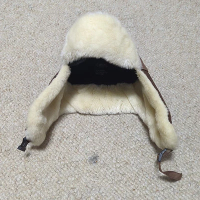 Sombrero de invierno de cuero Yukon Tracks L gamuza marrón imitación piel cazador trampero Foto 1 de 4